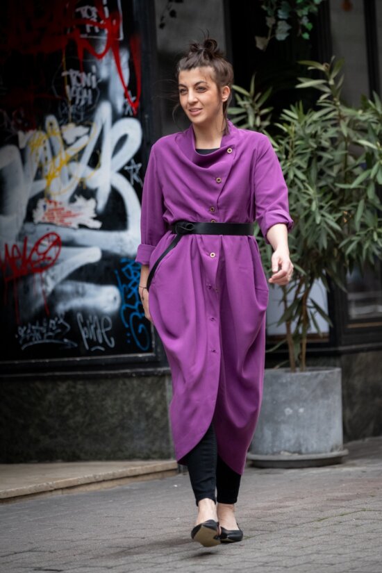 AM722 tencel kabát/ruha - lila